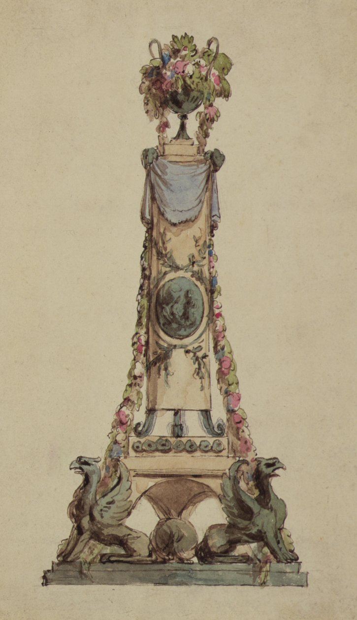 Design för en nyklassisk mittpunkt, ca 1800 (wc på papper) av French School