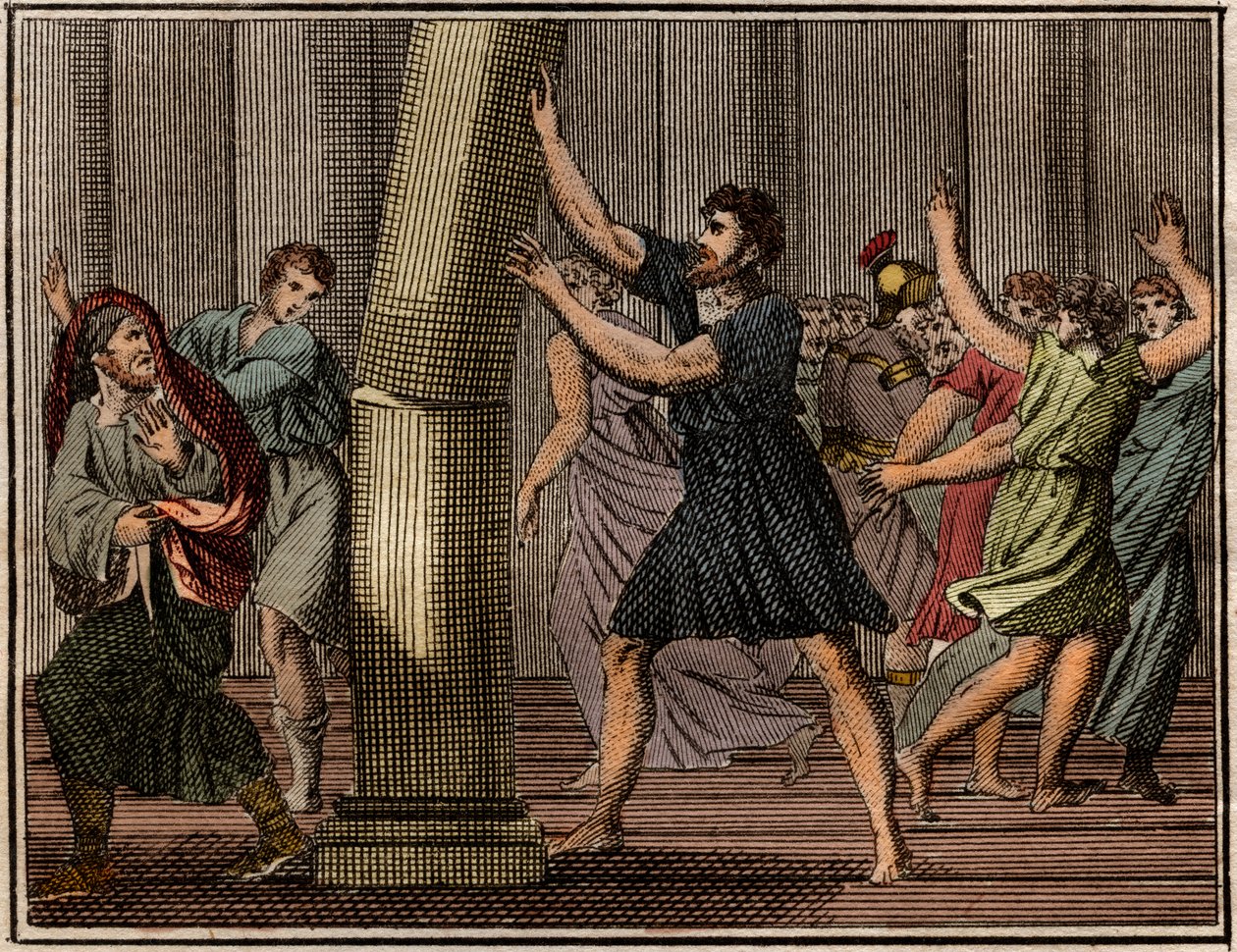 Extraordinär styrka för Milo från Croton (Milon de Crotone). av French School
