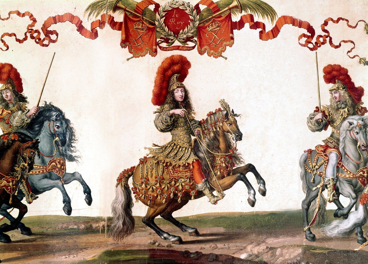 Mfalme wa Ufaransa Louis XIV katika Grand Carrousel, miniature, 1662swed av French School