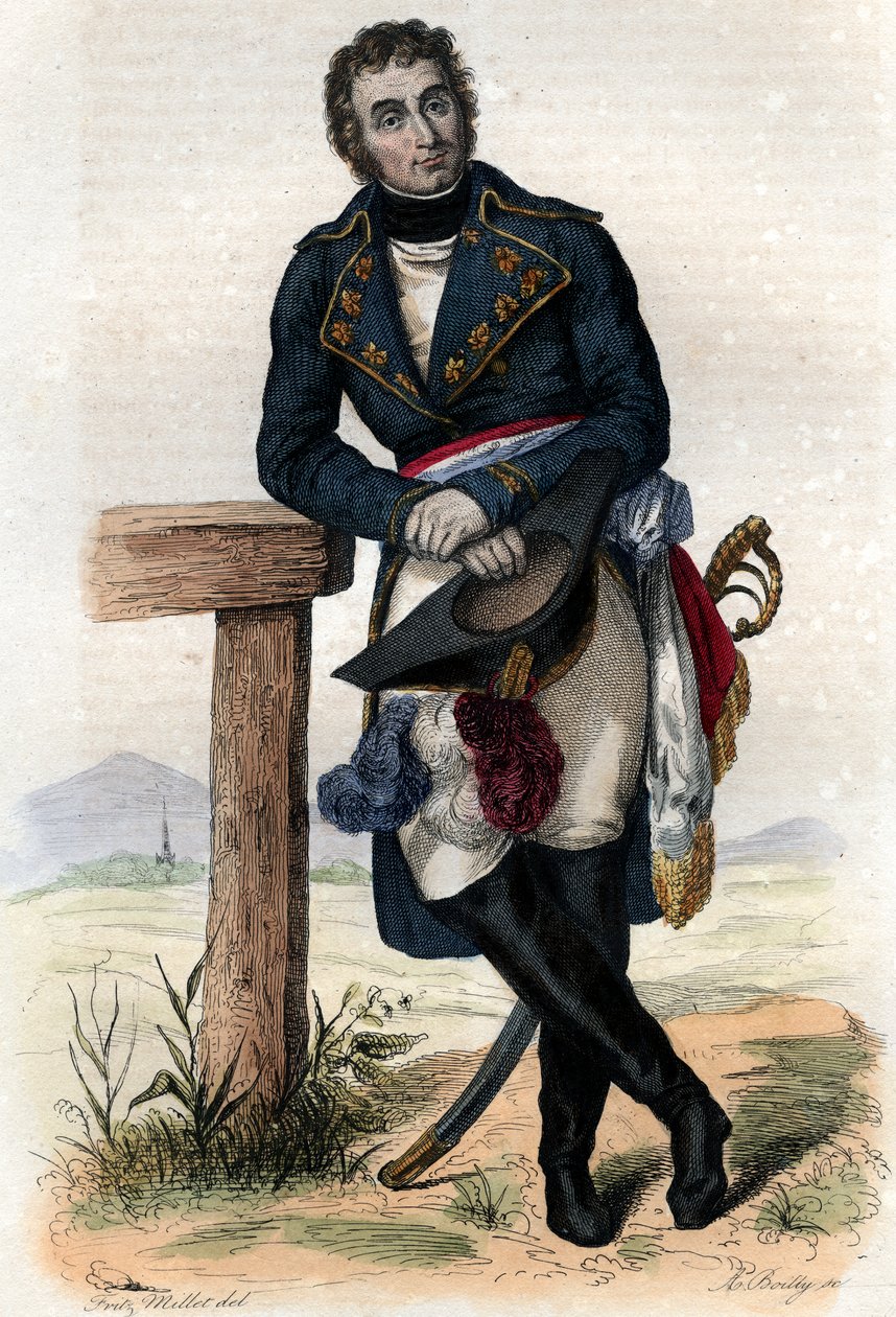 Porträtt av Andre Massena (1758-1817), 1:e hertig de Rivoli, 1:e prins dEssling, fransk militärbefälhavare. av French School