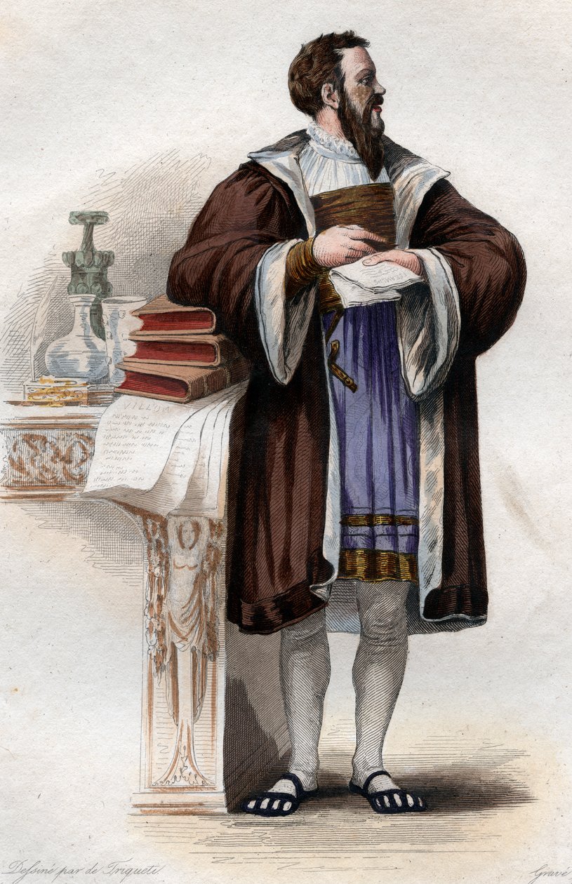 Porträtt av Clement des Marets kallad Marot (1496-1544), fransk poet. av French School