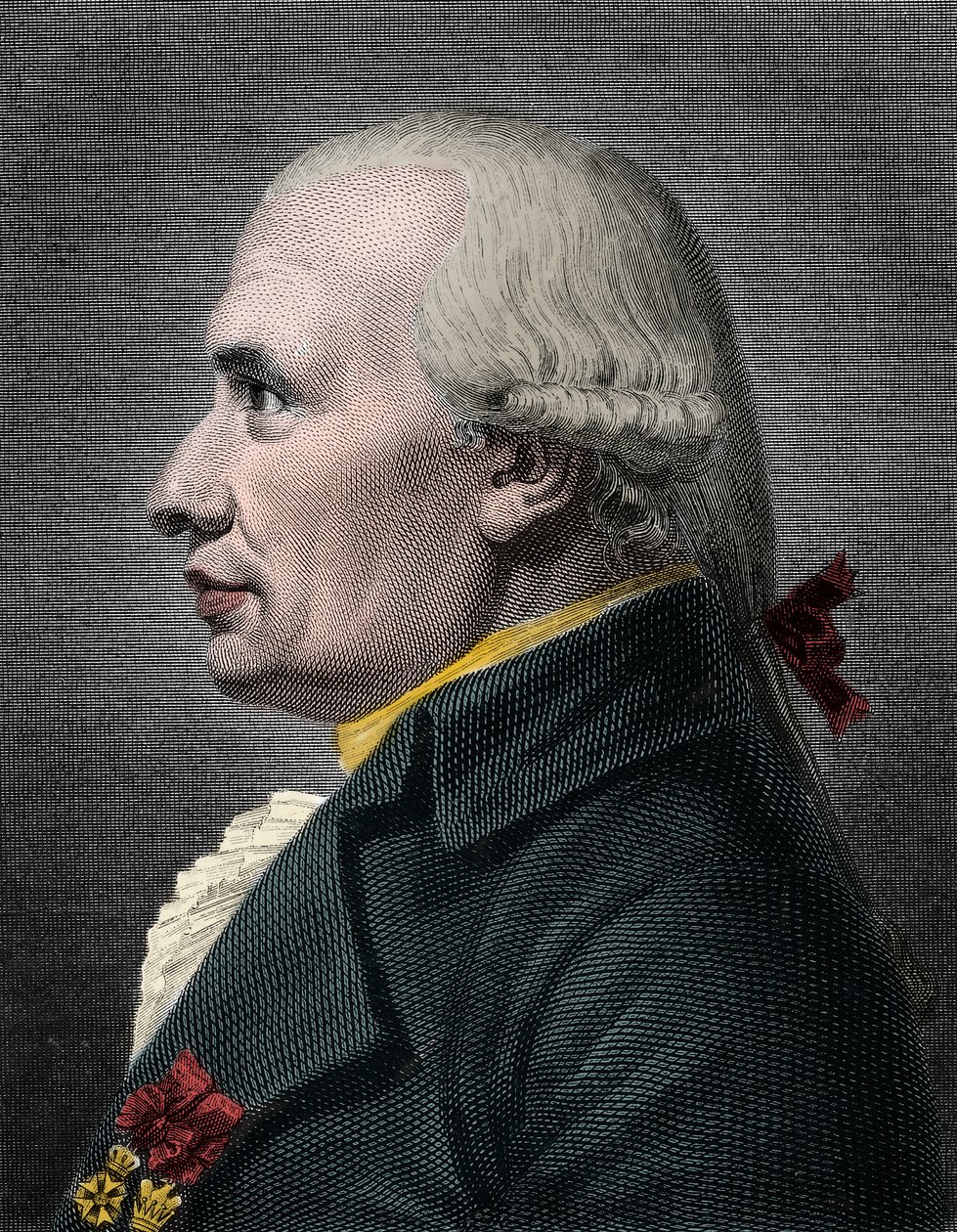 Porträtt av Gaspard Monge (1746-1818) greve av Peluse, fransk matematiker och fysiker. av French School