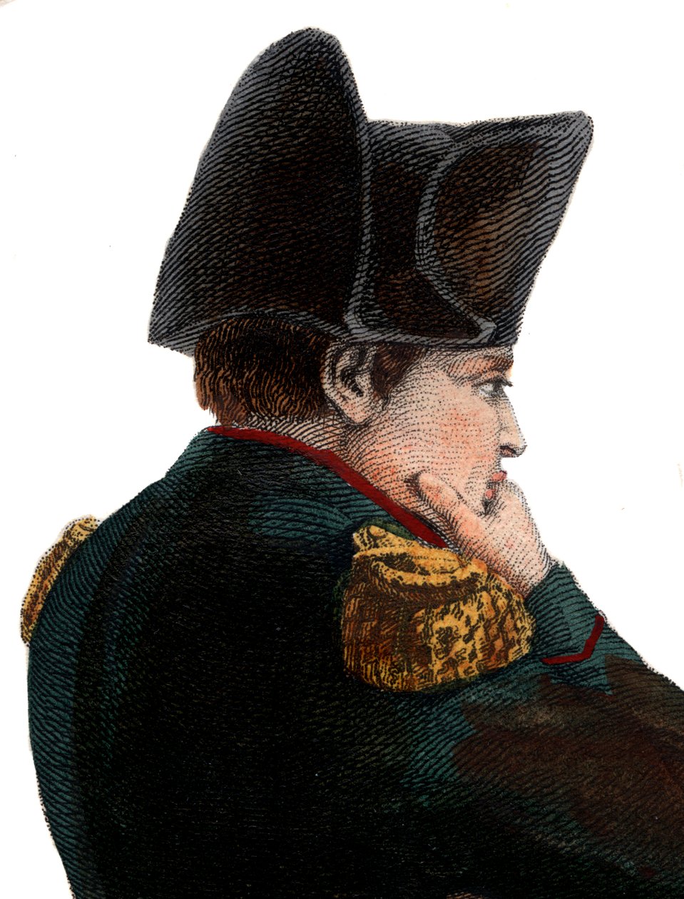 Porträtt av Napoleon I (1769-1821) på ön St Helena. av French School