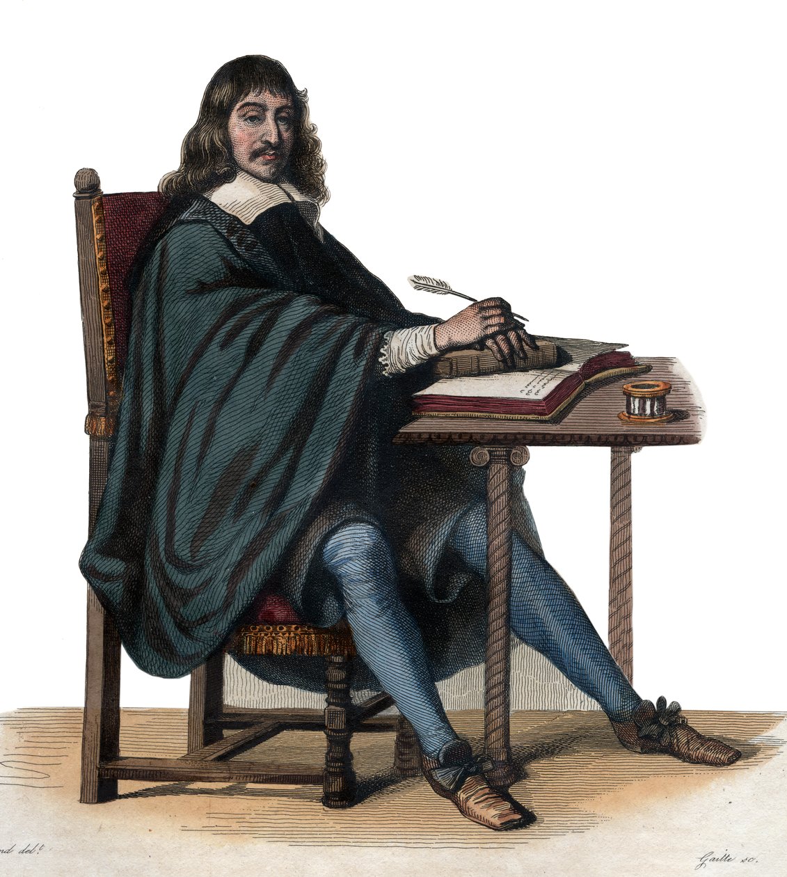 Porträtt av Rene Descartes (1596-1650), fransk filosof och författare. av French School
