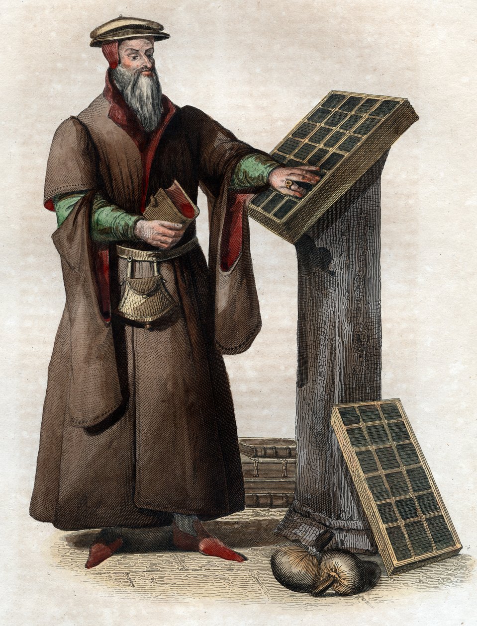 Porträtt av Robert I Estienne (Robert Stephens) (1503-1559), fransk tryckare. av French School