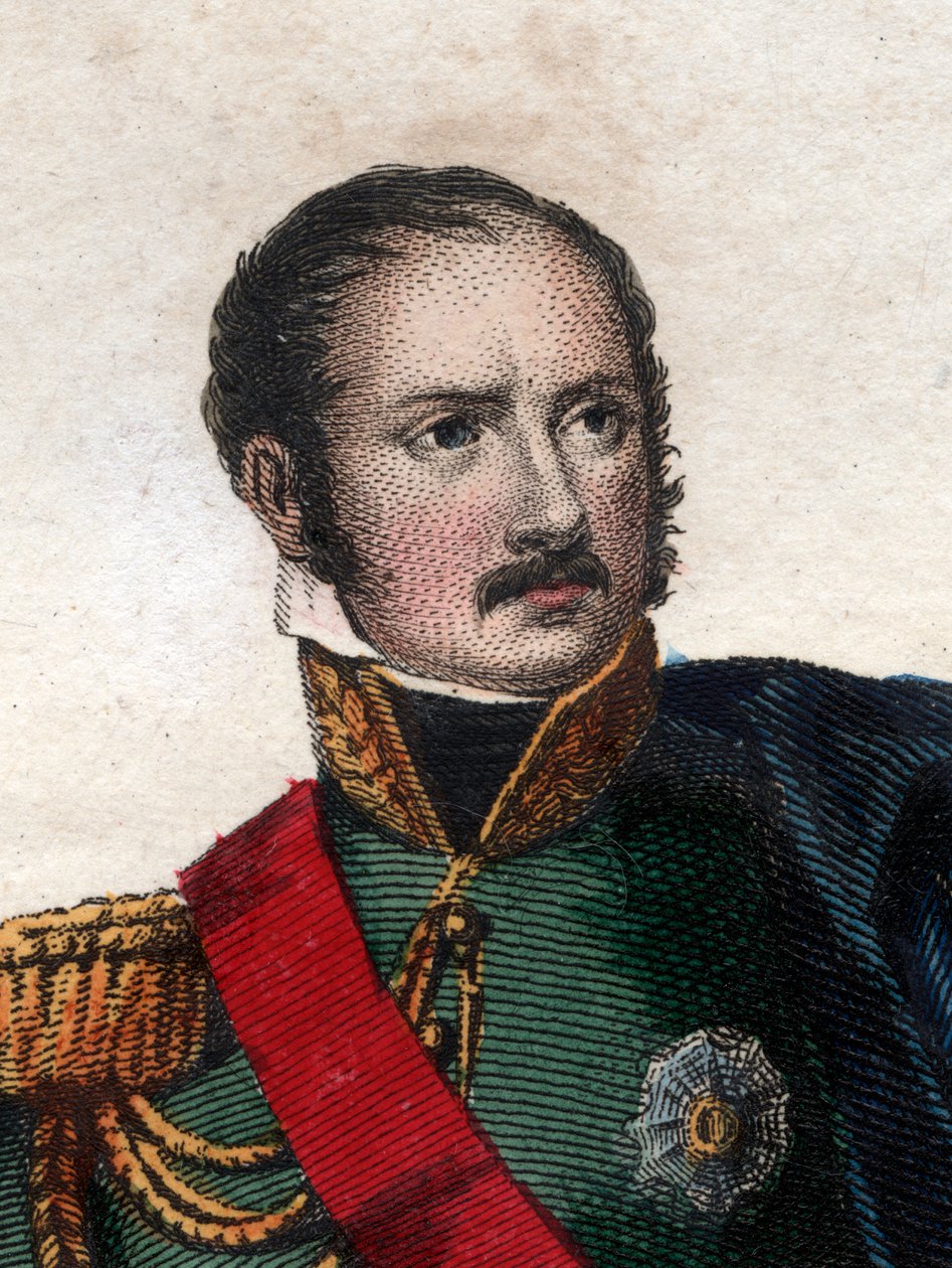Porträtt av prins Eugene Rose de Beauharnais (1781-1824), vicekung i kungariket Italien, storhertig av Frankfurt, hertig av Leuchtenberg. av French School
