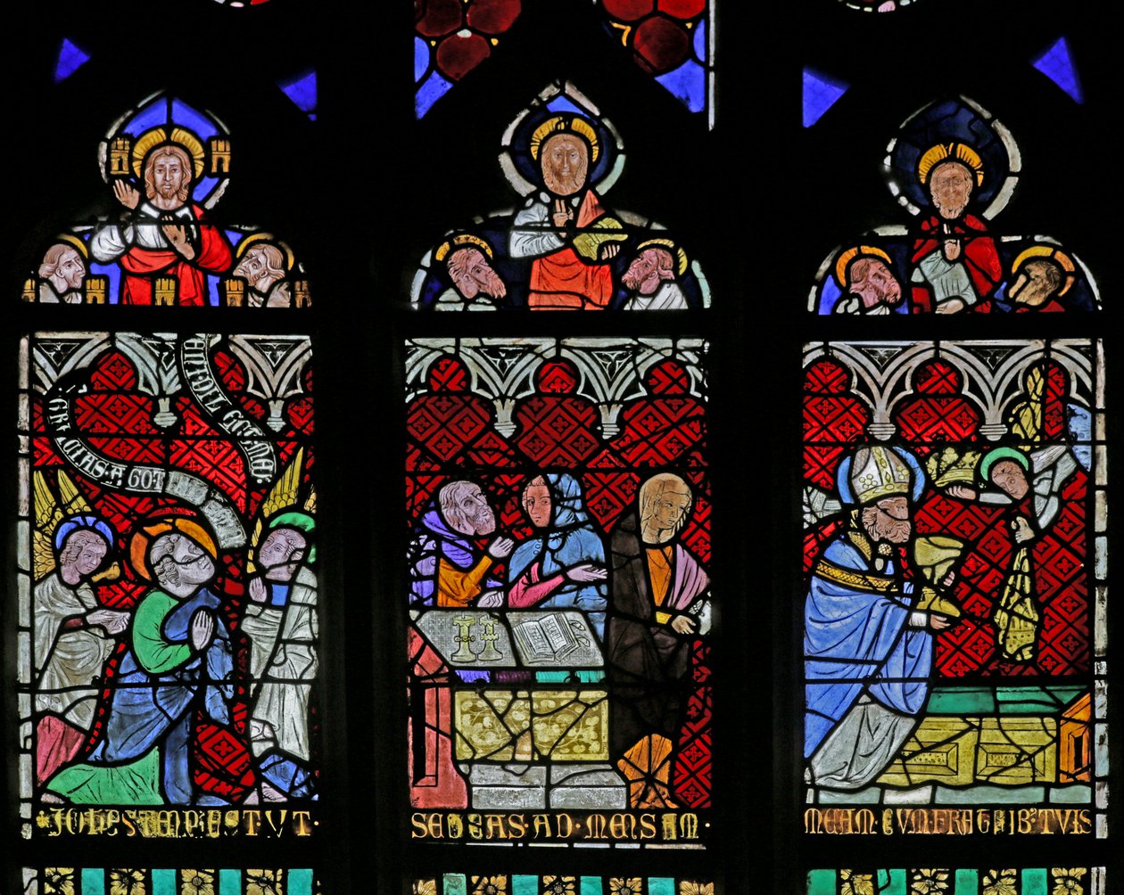 Fönster som visar Sankt Johannes som hör Jesu kallelse av French School