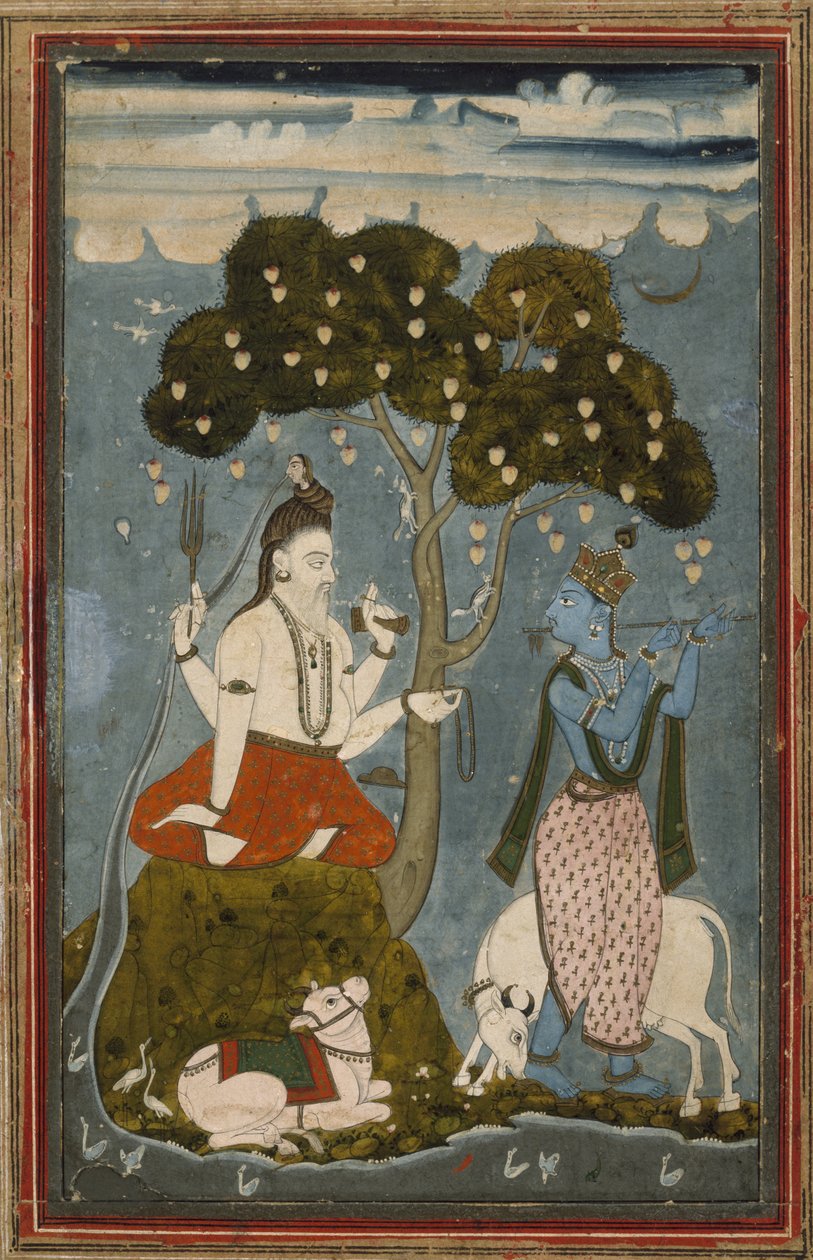 Shiva ma Krishna, i le ogatotonu o le 1700s (tempera i luga o pepa faʻapipiʻi) faʻafefe av Indian School