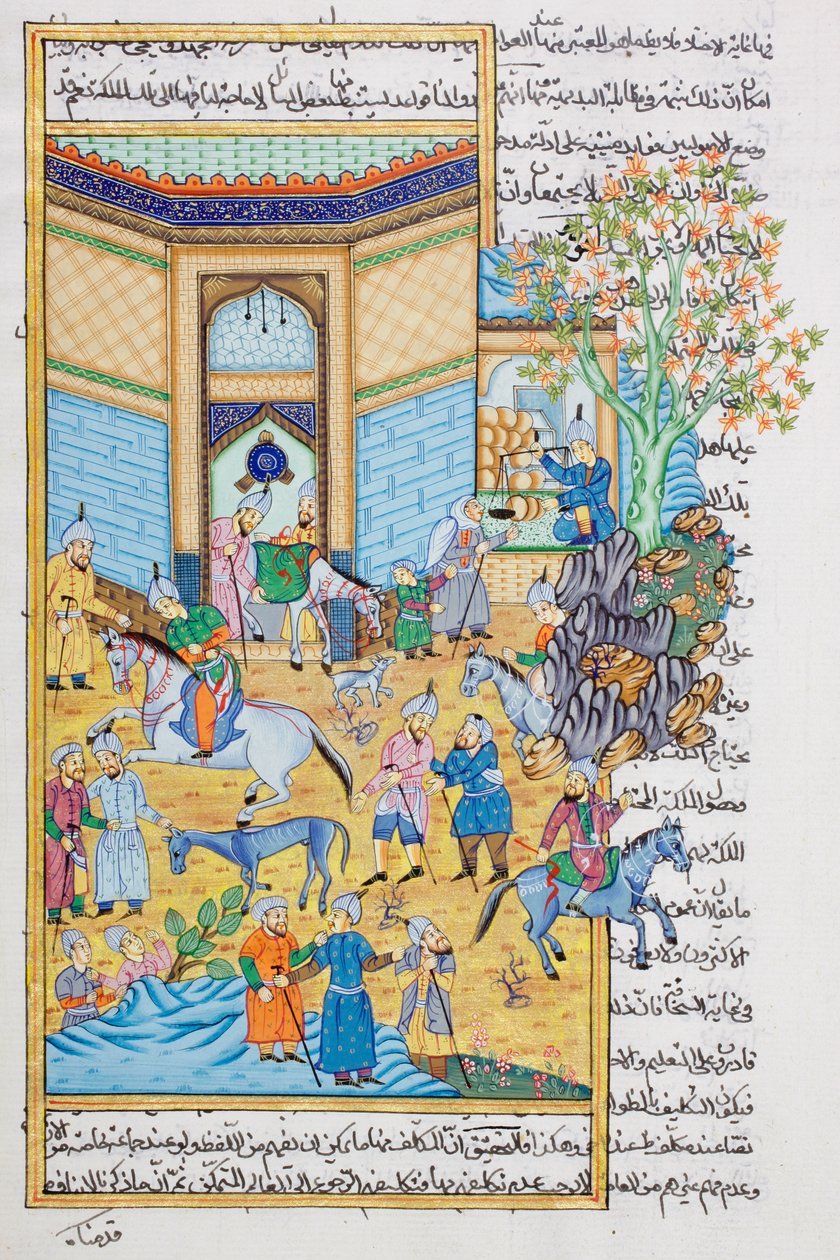 Tukio thabiti, uchoraji mdogo wa Rajasthani (wc kwenye karatasi)swed av Indian School