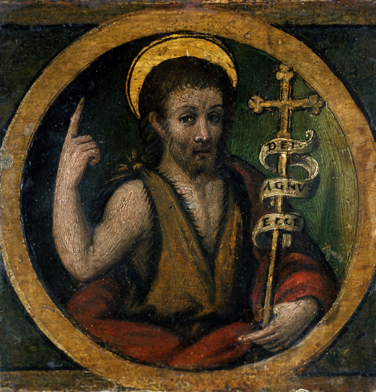 Johannes Döparen (tempera på poppelträ) av Italian School