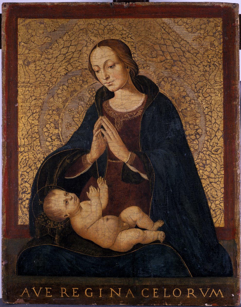 Madonna and Child Praying, c.1500 (tempera på poppelträ) av Italian School