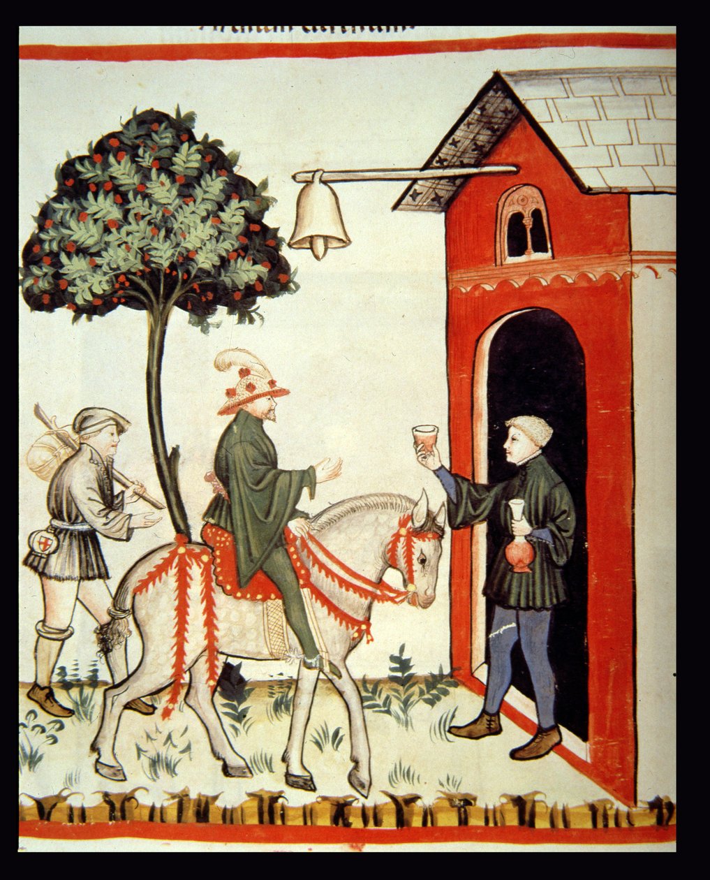 Nova 2644 fol.87v The Glass of Red Wine, från Tacuinum Sanitatis Codex Vindobonensis av Italian School