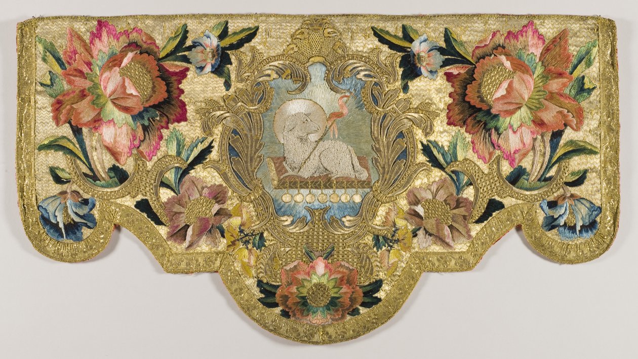 Kyrklig talarstol hängande, ca 1730 (textil) av Mexican School