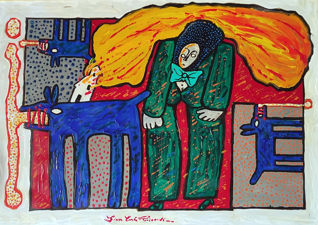 G. C. Riccardi, Utan titel, 2007, akryl på papper, 87x62, Italien. av Gian Carlo Riccardi