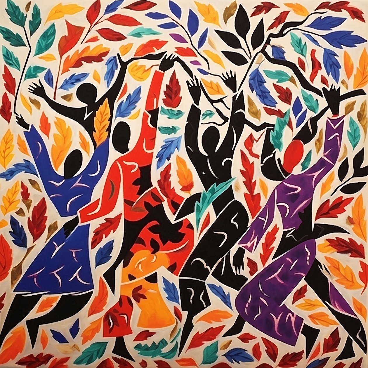 Höstlövens dans i Matisse-stil | specialanpassade canvasutskrifter online av F. Abderrahim