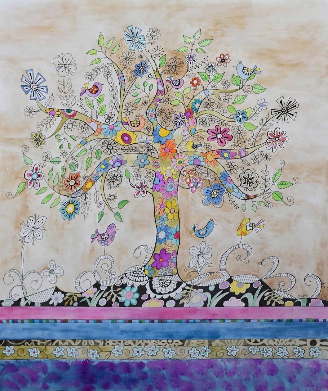 Hippie-träd av Marys Watercolors