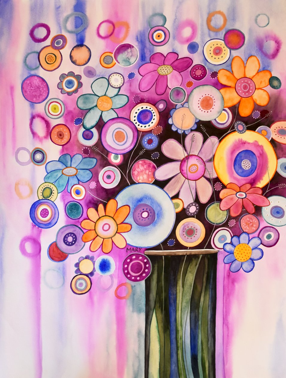Fantasiblommor av Marys Watercolors