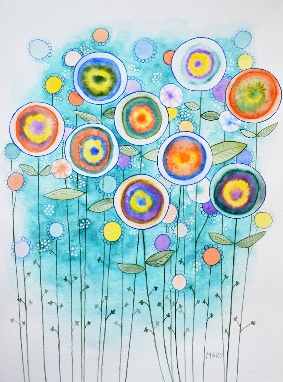 Abstrakta blommor av Marys Watercolors