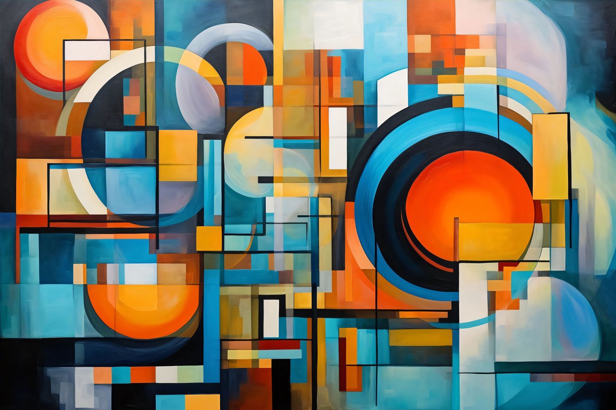 En spiraldesign, abstrakt komposition, harmoni  balans, stora canvasbilder av F. Abderrahim