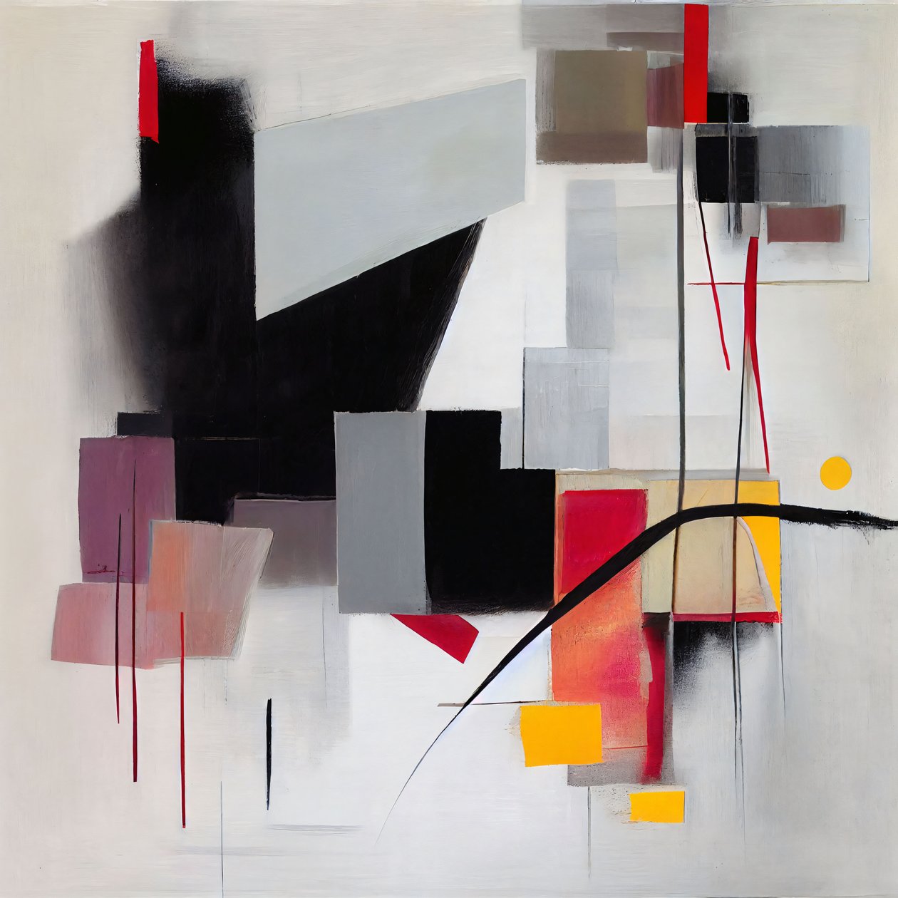 Modern elegans i abstrakt form, ,Canvas väggkonst Modern abstrakt heminredning av F. Abderrahim