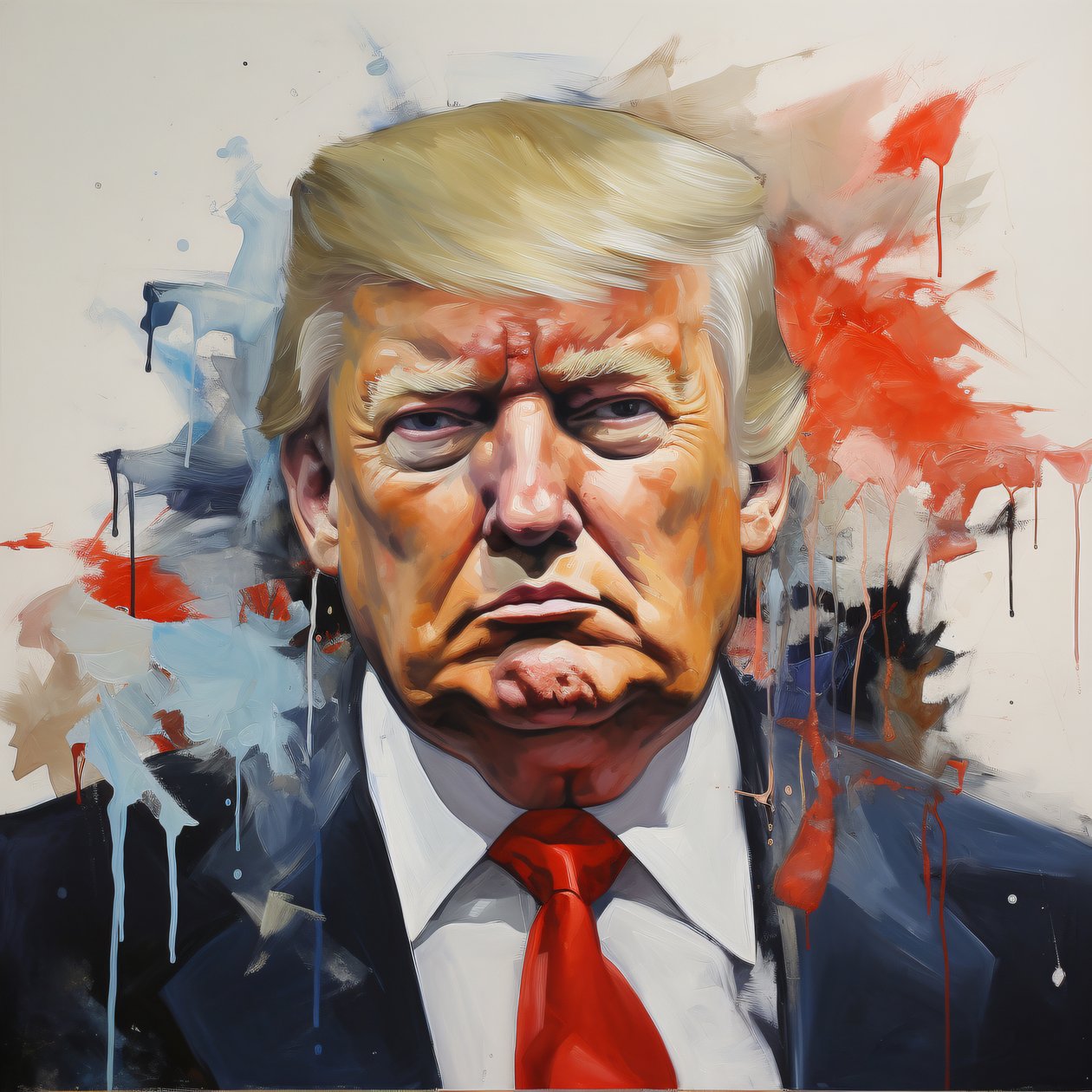Donald Trump Pop Art Canvas Print, inramat trä, Modern Canvas Väggkonst av F. Abderrahim