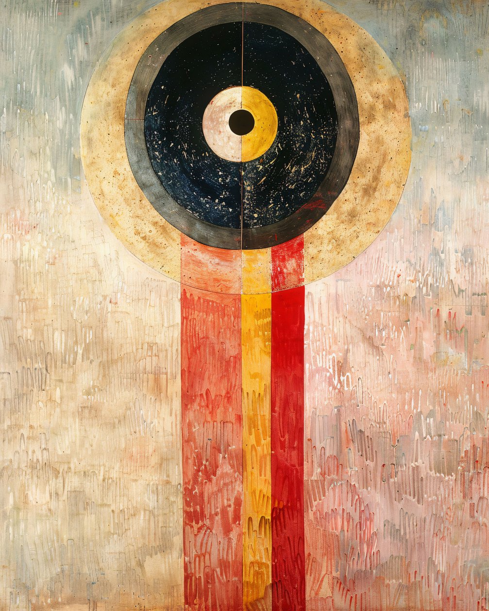 Abstrakt målning Hilma af Klint stil inspiration, väggkonst | print on demand av F. Abderrahim