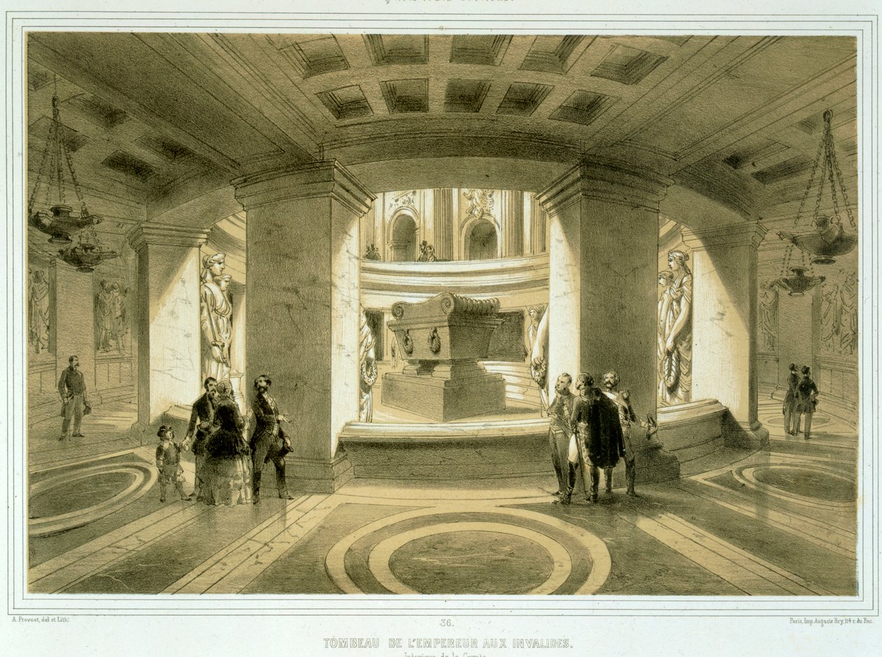 Napoleons (1769-1821) grav vid Invalides, från Paris et ses Environs, publicerat på 1850-60-talet. av Abbé Prévost