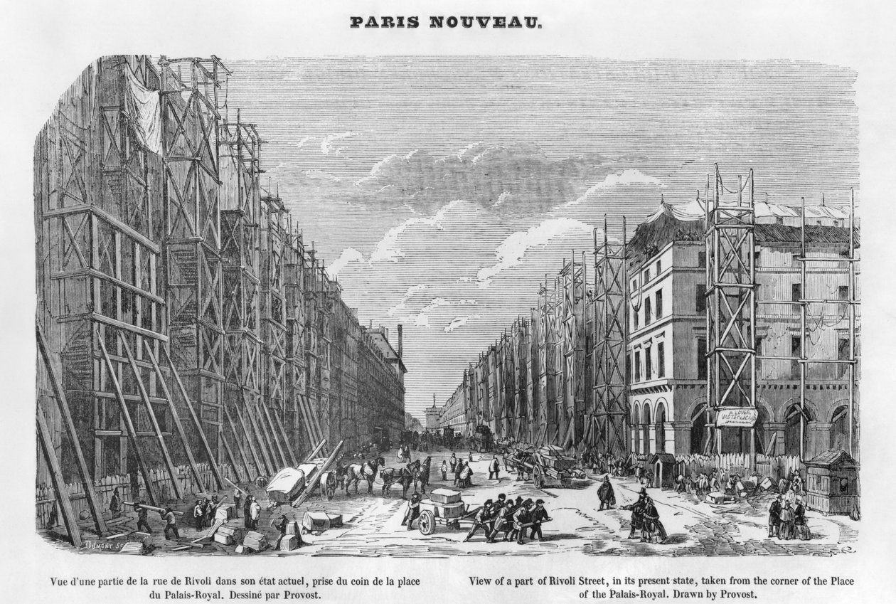 Nya Paris, utsikt över en del av Rivoli-gatan, i dess nuvarande skick, tagen från hörnet av Place of the Palais-Royal, 1877 av A Provost
