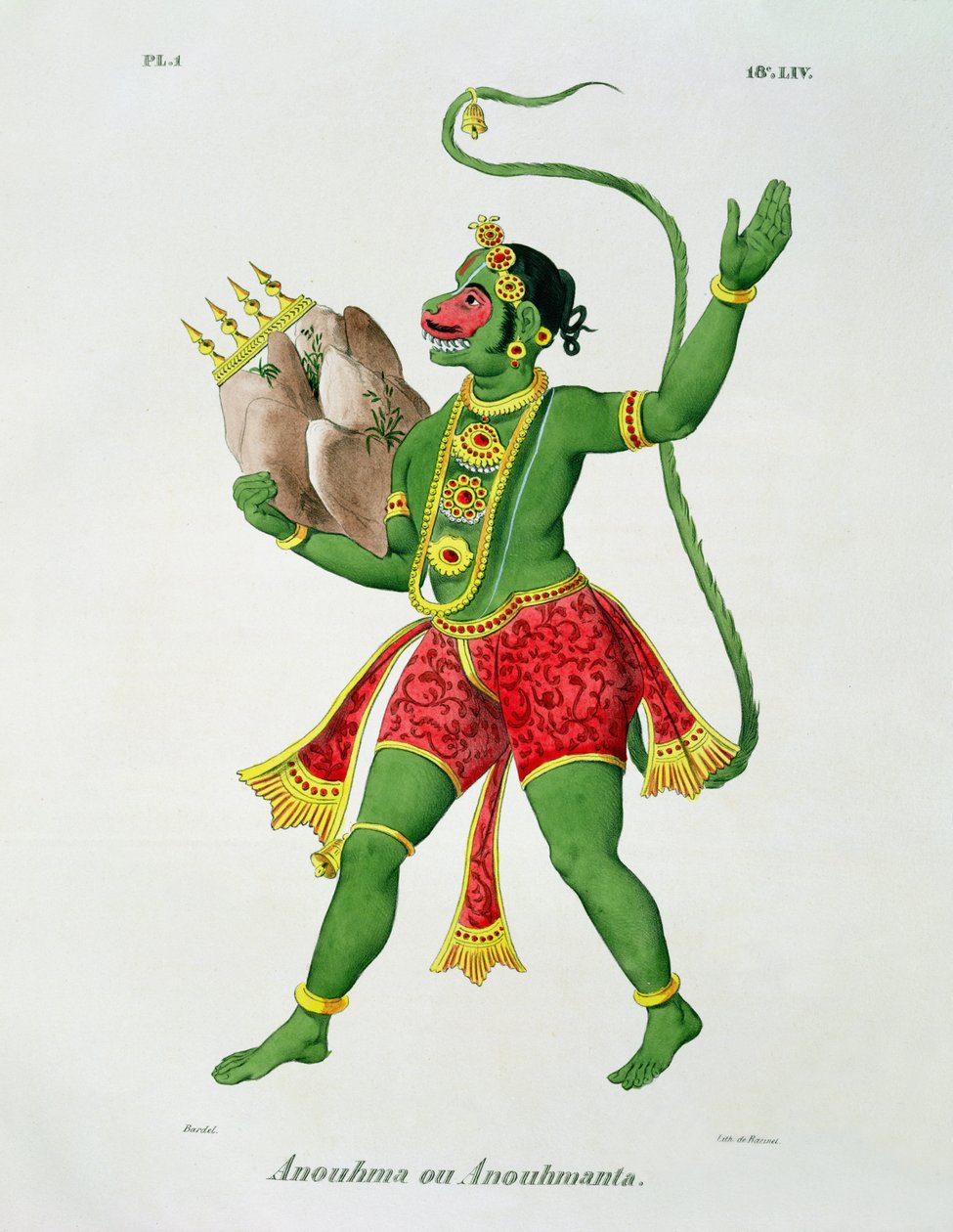Hanuman, graverad av de Racinet av A. Geringer