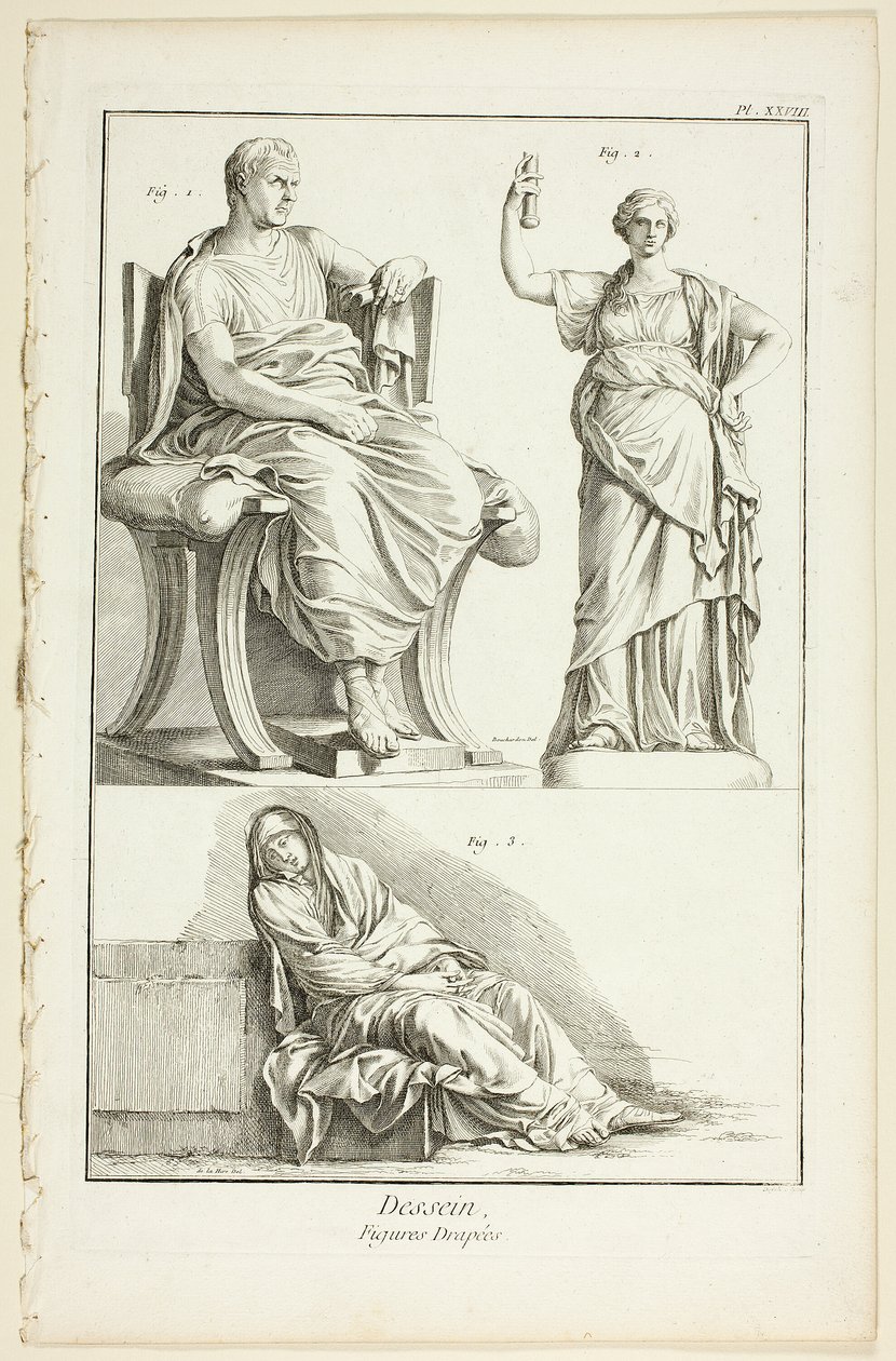 Design: Draperade figurer, från Encyclopédie av A. J. Defehrt