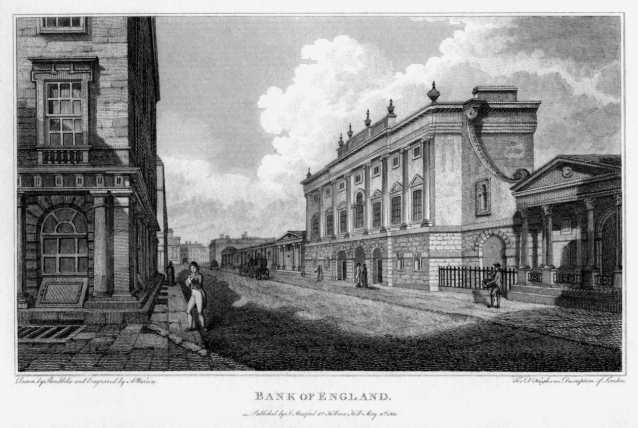 Bank of England, City of London, 1805. av A Warren