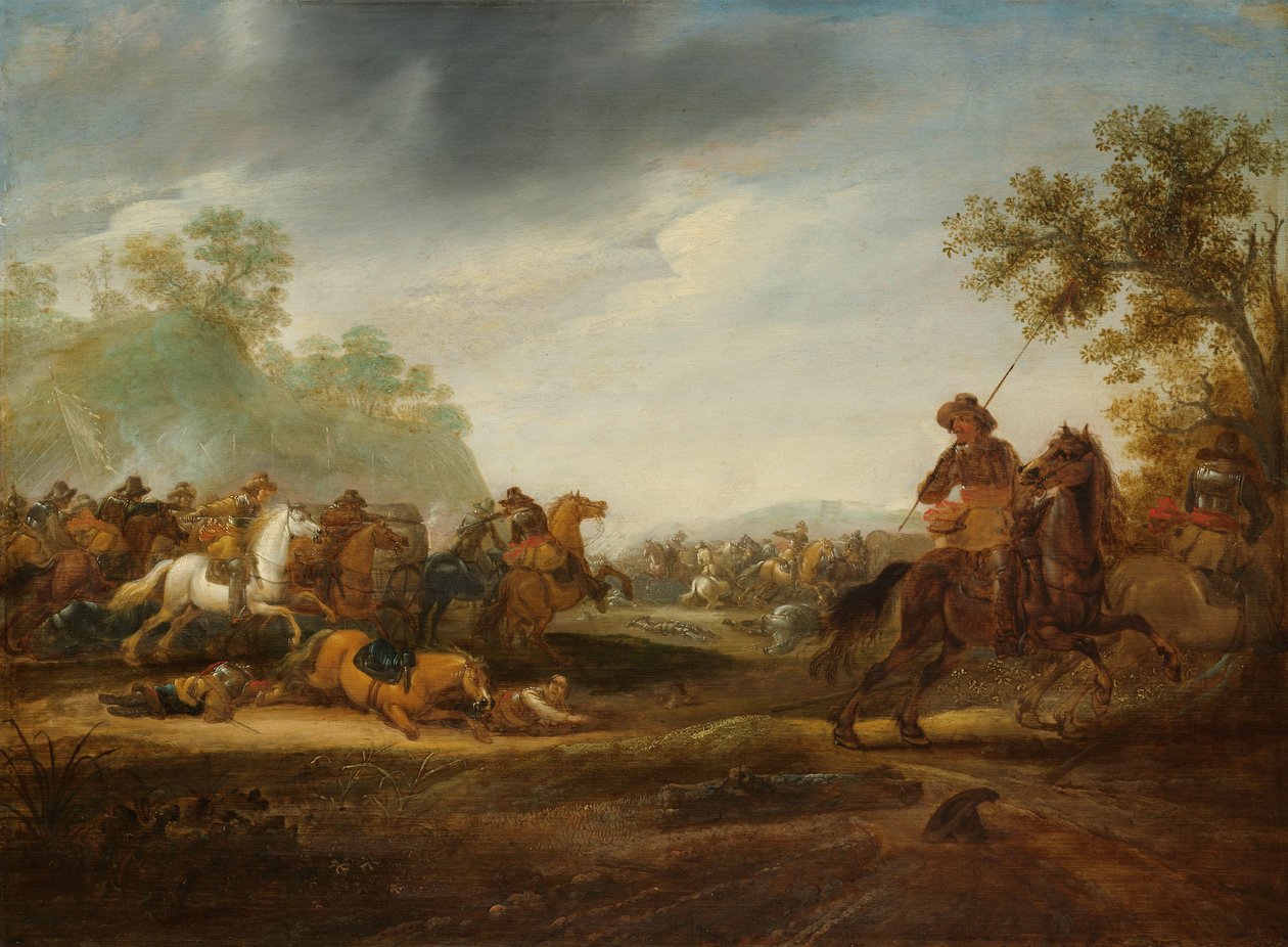 Kavalleri skärmytsling av A. van Hoef (attributed to)