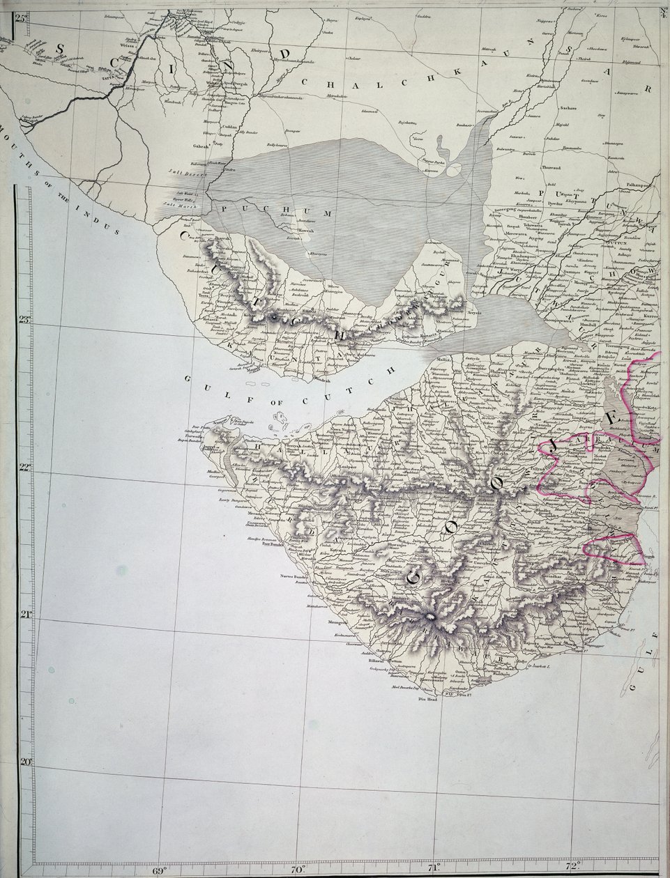 Karta över västra Indien, 1816 av Aaron Arrowsmith