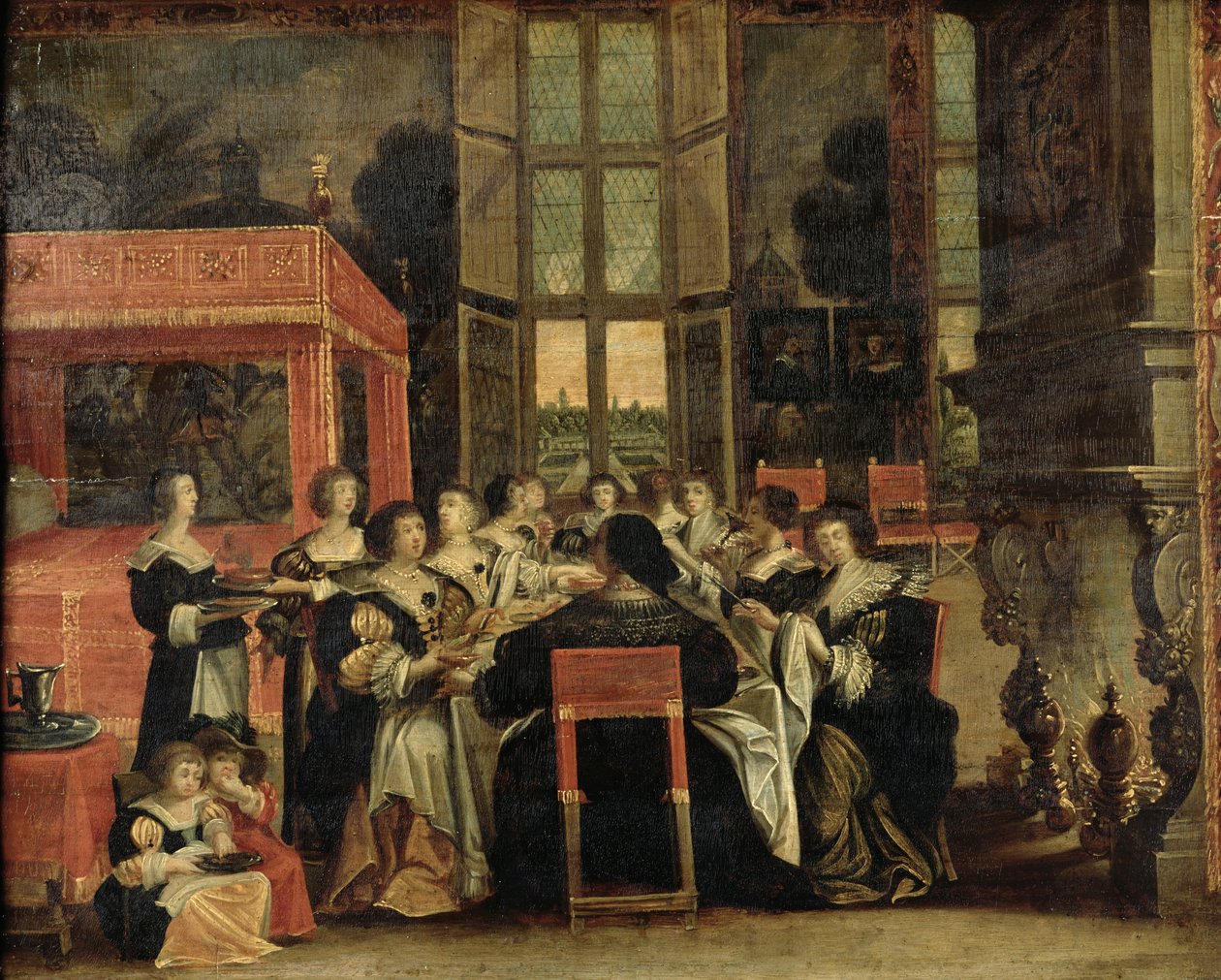 A Conversation Between Women, sa också Kvinnor vid lunchen av Abraham Bosse