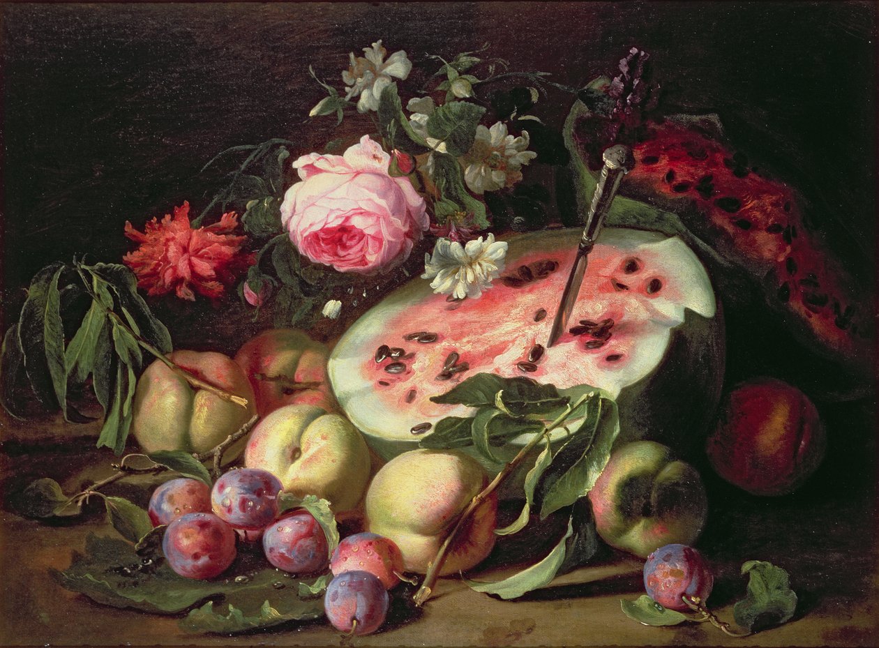 Stilleben med en vattenmelon av Abraham Brueghel