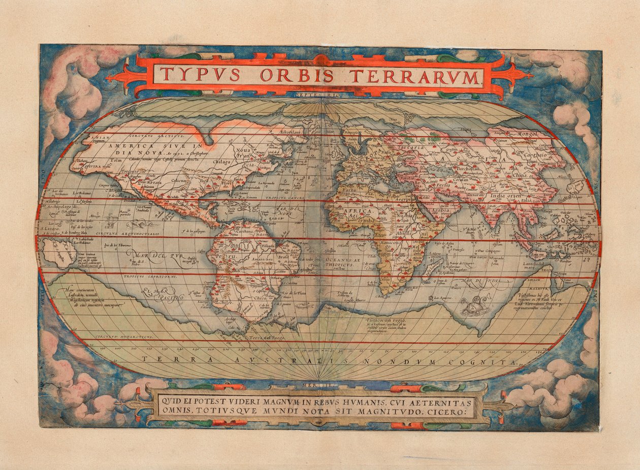 Kartet er gitt ut i (1579) og viser Verdenskart av Abraham Ortelius