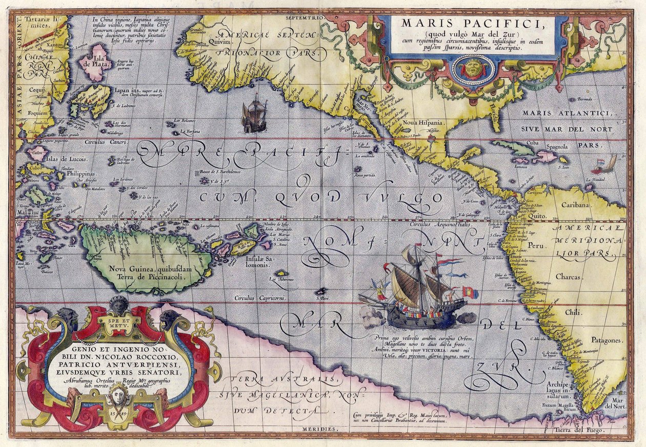 Maris Pacifici av Abraham Ortelius