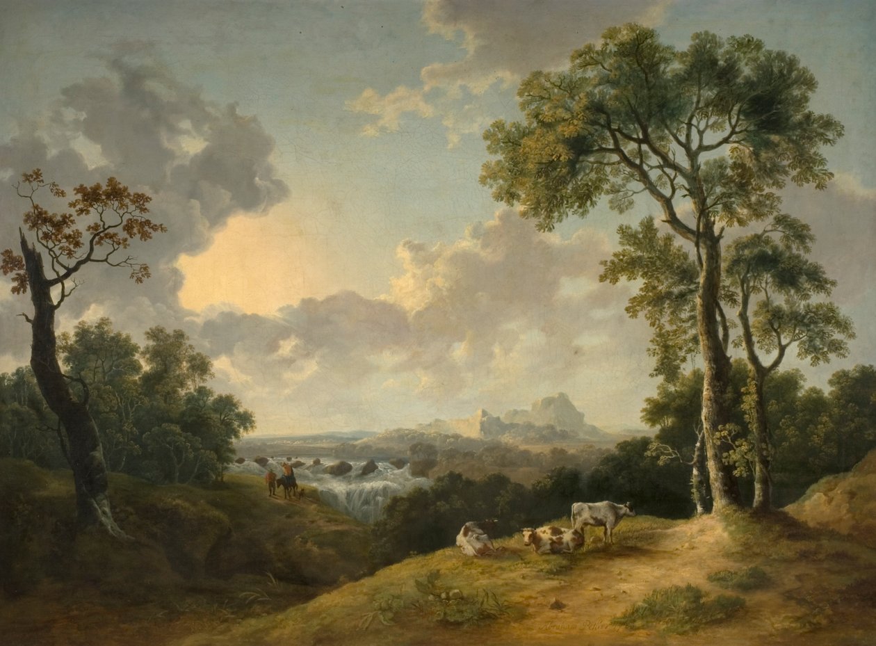 Landskap med vattenfall, 1783 av Abraham Pether