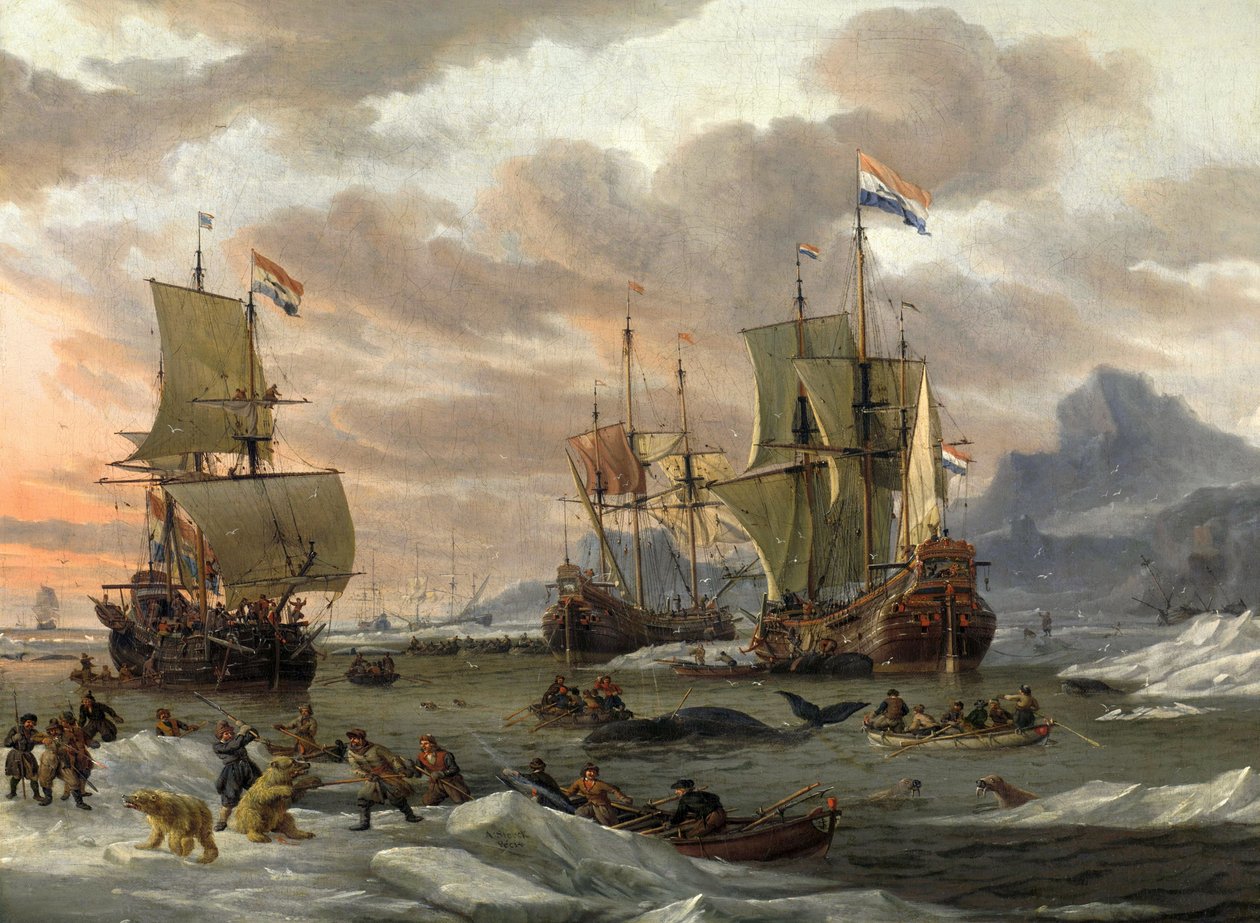 Valfångst i polarhavet av Abraham Storck