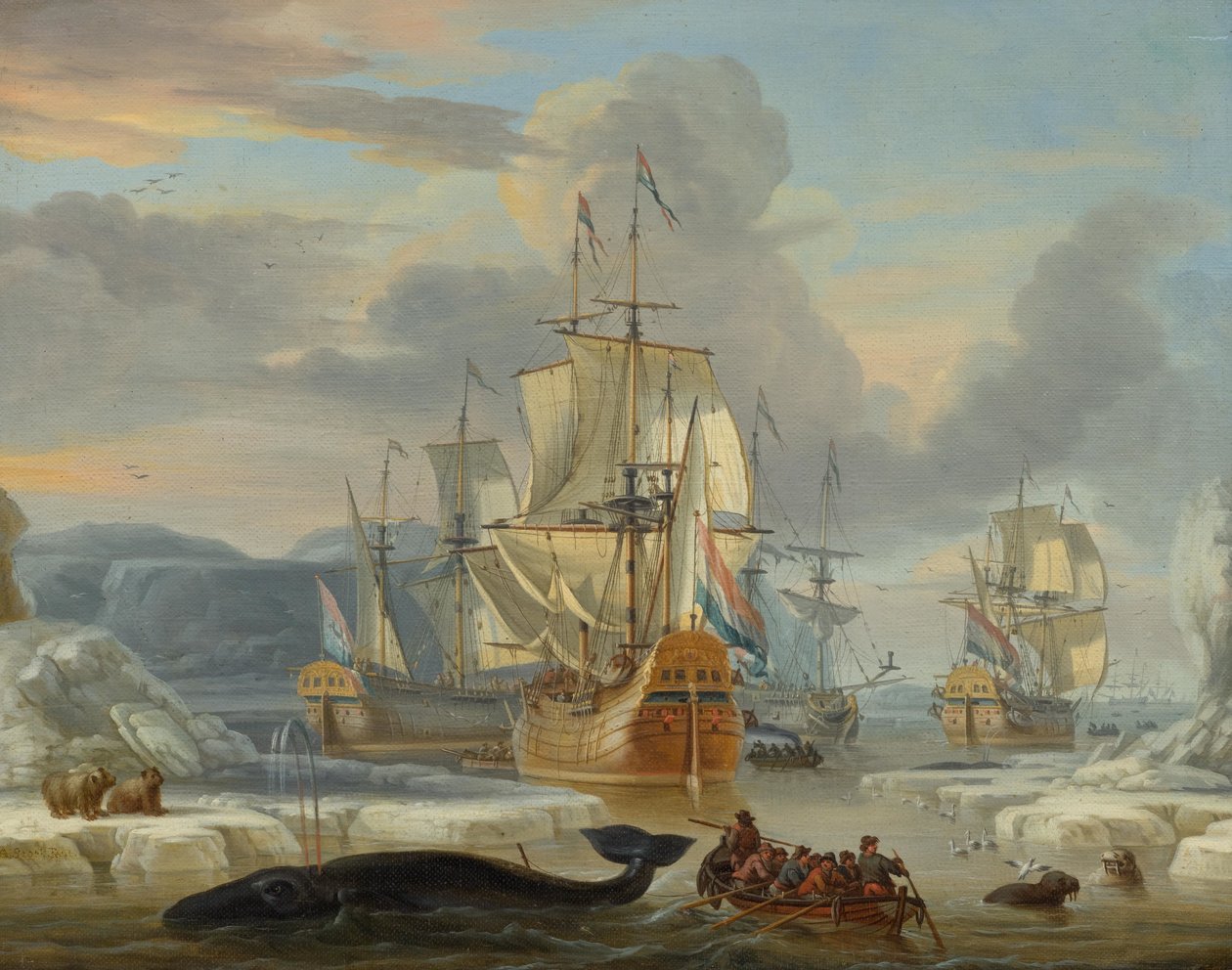 Valfångare i Ishavet av Abraham Storck