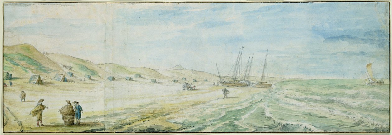 Stranden i Wijk aan Zee av Abraham Willaerts