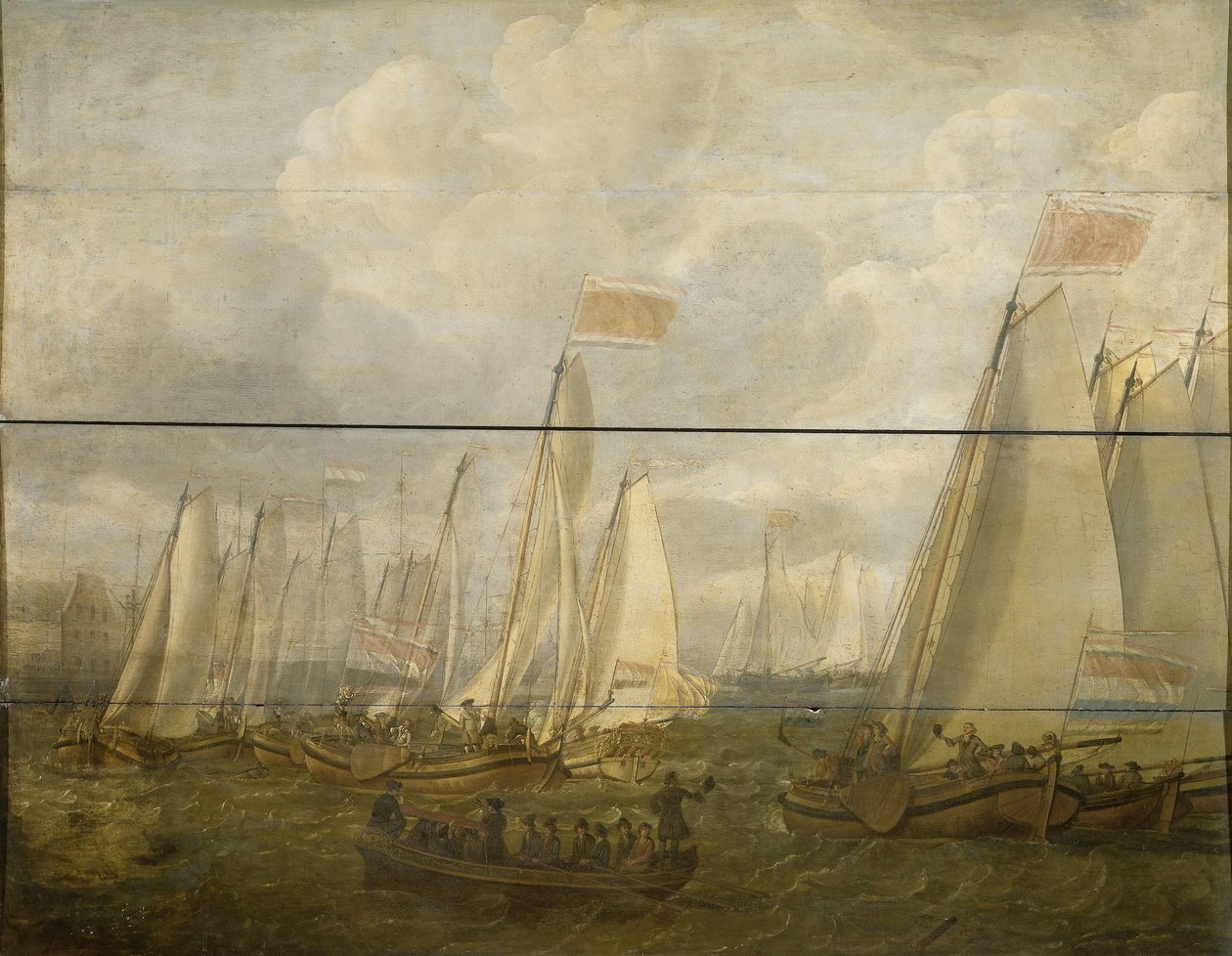 Marintävling på Y utanför Amsterdam av Abraham  Alewijn