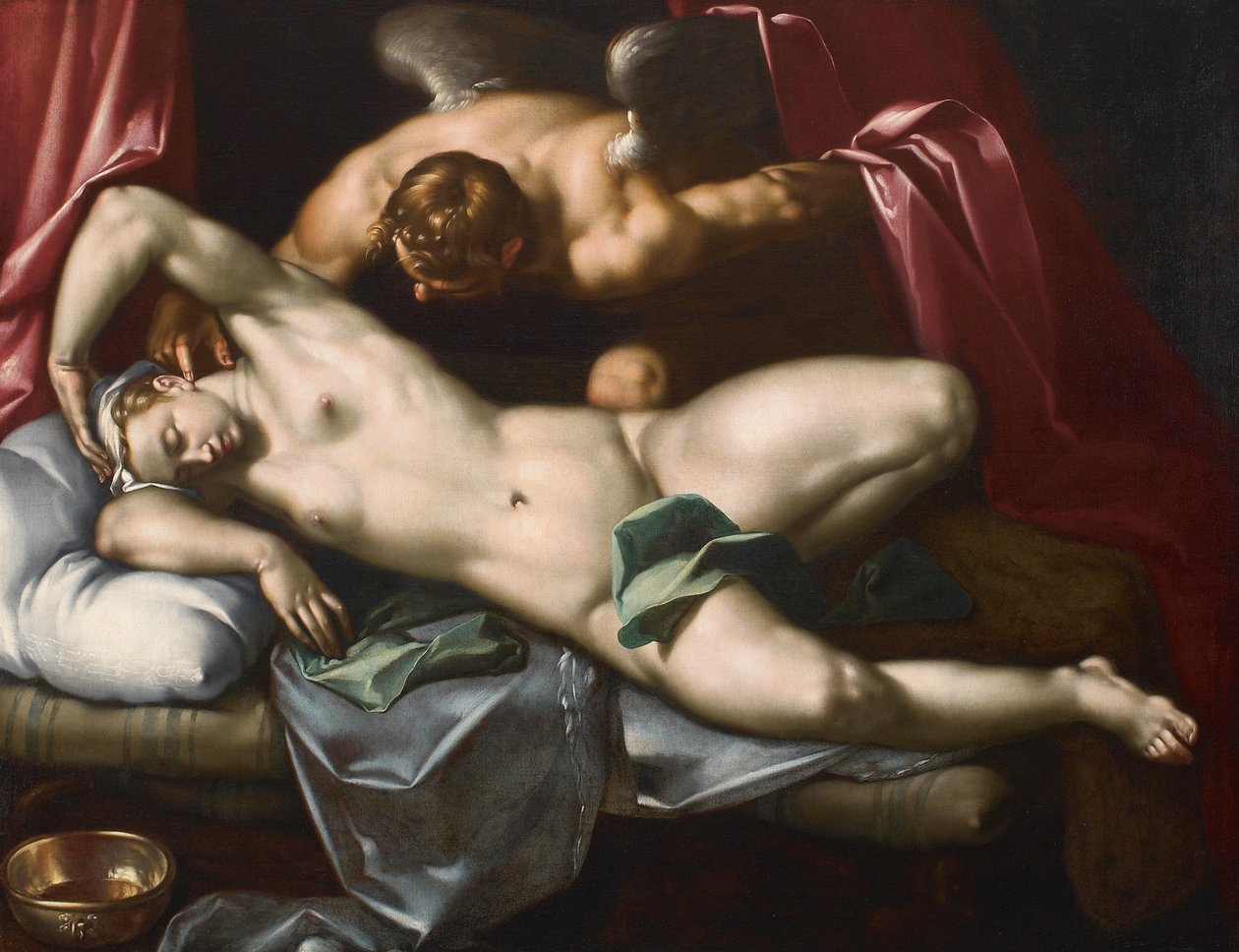 Amor besöker Psyche på natten, ca 1590. av Abraham Bloemaert