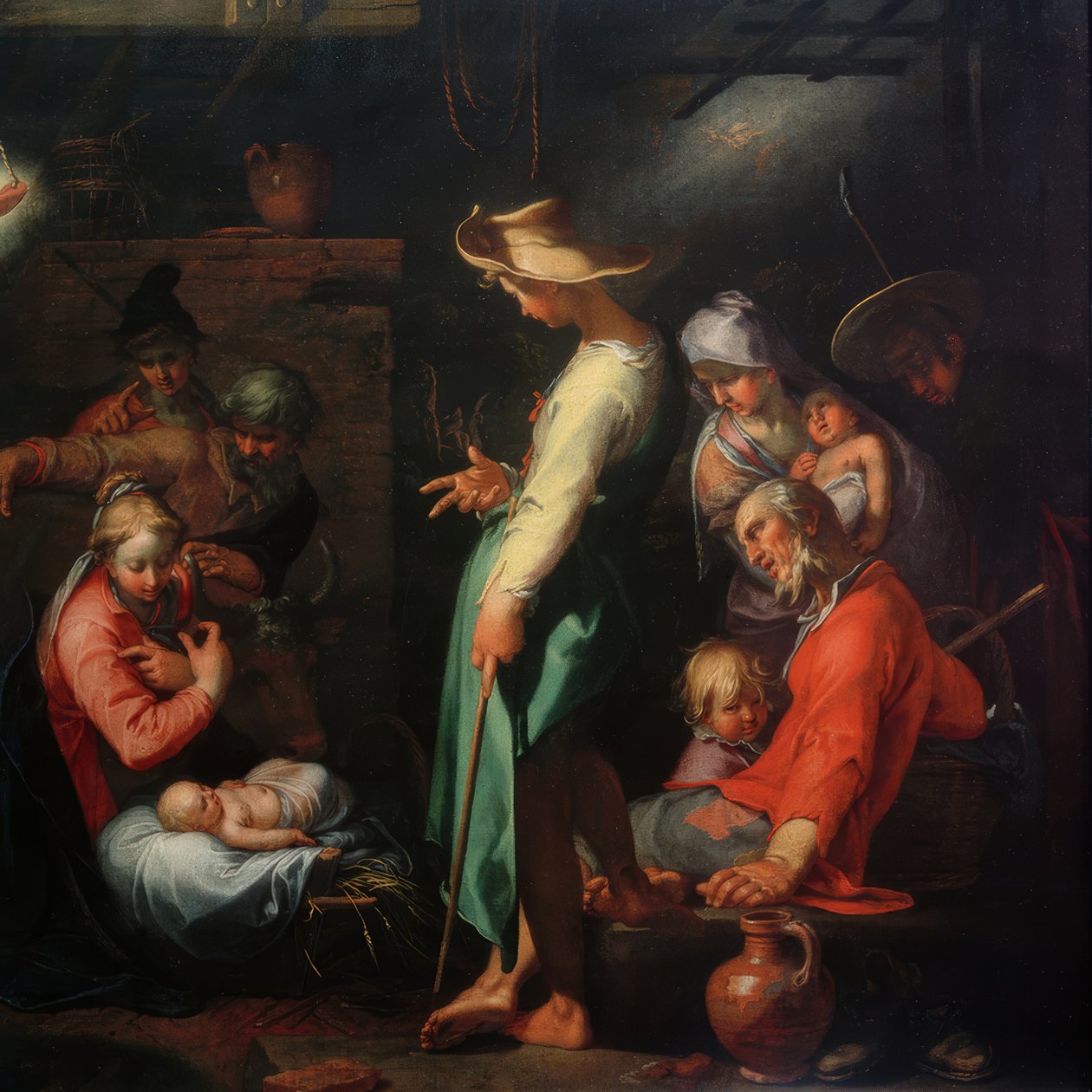 Tillbedjan av herdarna av Abraham Bloemaert