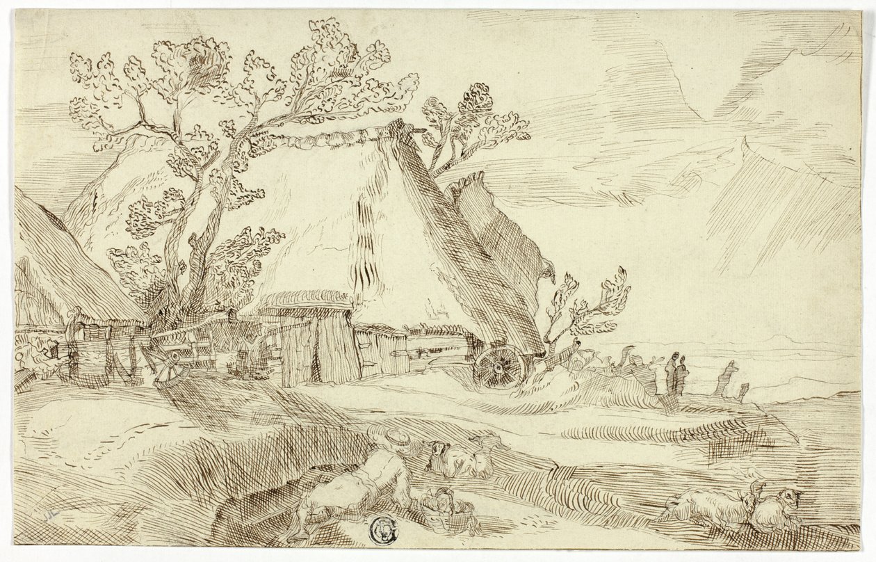 Gård under halmtak av Abraham Bloemaert