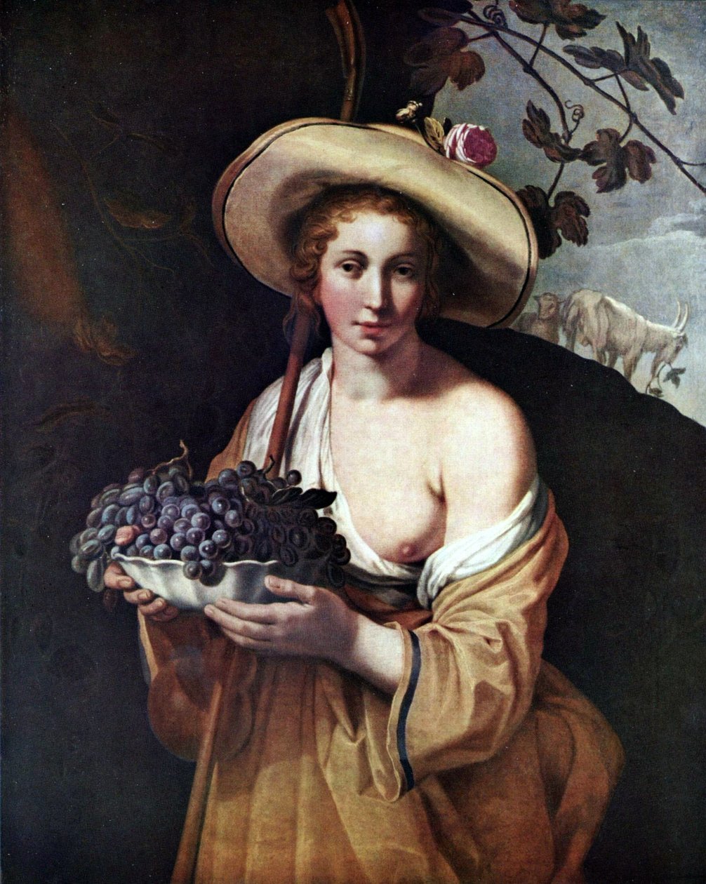 Tyska: Shepherdess with Grapes Shepherdess with Grapes av Abraham Bloemaert