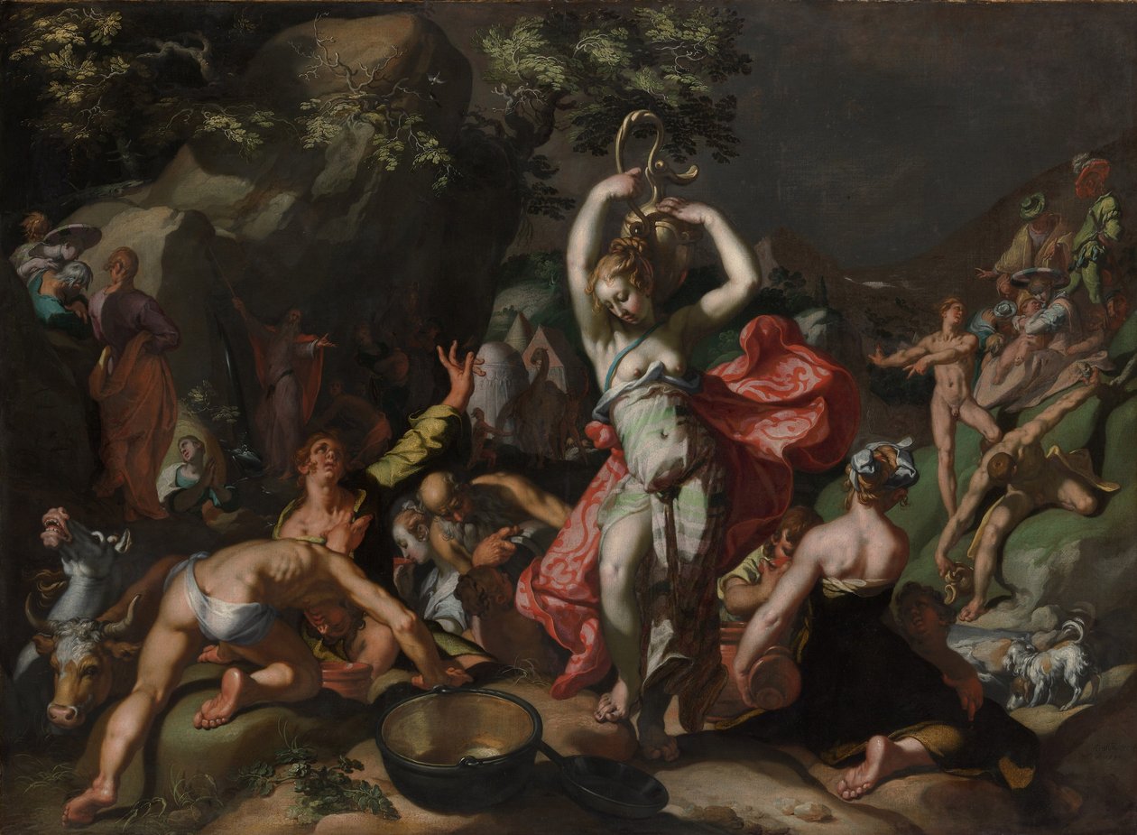 Moses slår klippan av Abraham Bloemaert