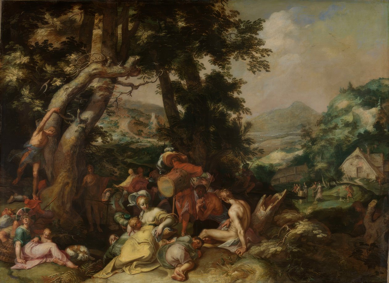 Johannes Döparen predikar av Abraham Bloemaert