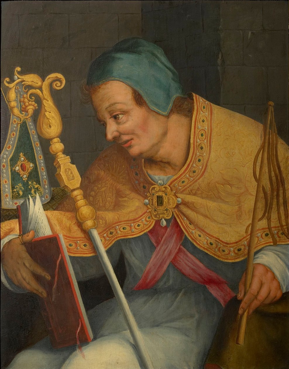 Sankt Ambrosius, ärkebiskop av Milano. av Abraham Bloemaert