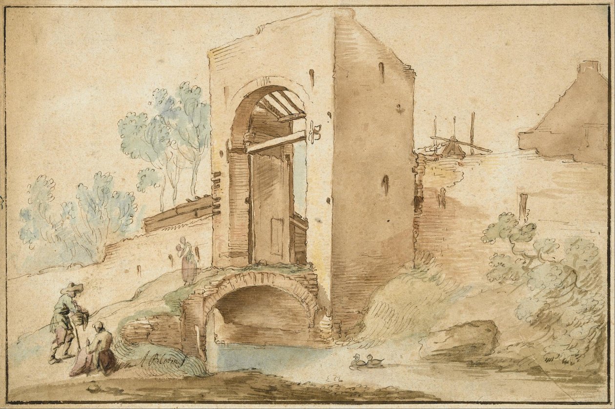 Porten till en stad av Abraham Bloemaert